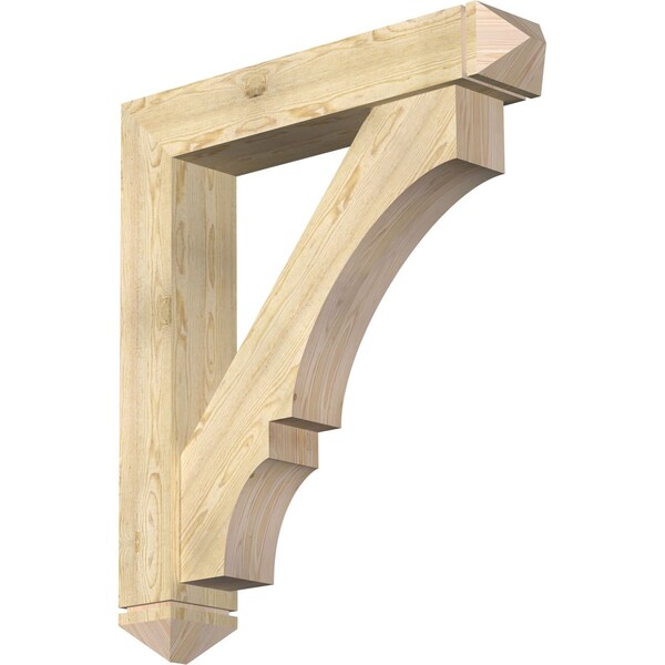 Ekena Millwork Balboa Arts and Crafts Rough Sawn Bracket w/ Offset Brace, Douglas Fir, 8"W x 42"D x 48"H BKT0806X42X48BOA03RDF - main